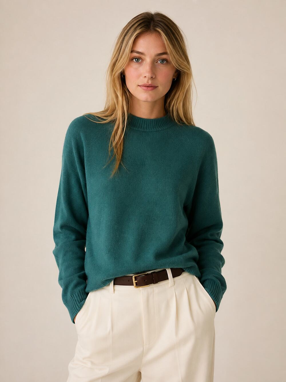 J.Crew Roll Neck Sweater Merino Wool Green Small Preppy Quiet Luxury Old Money